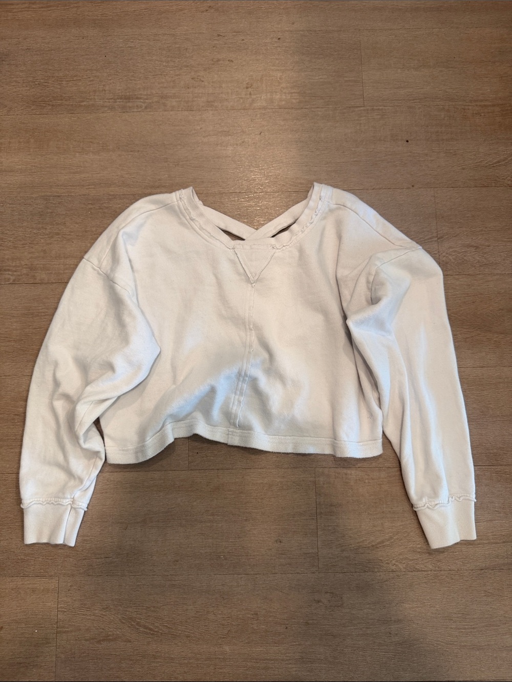 Z Supply Ivory Cropped Long-Sleeve Sweatshirt